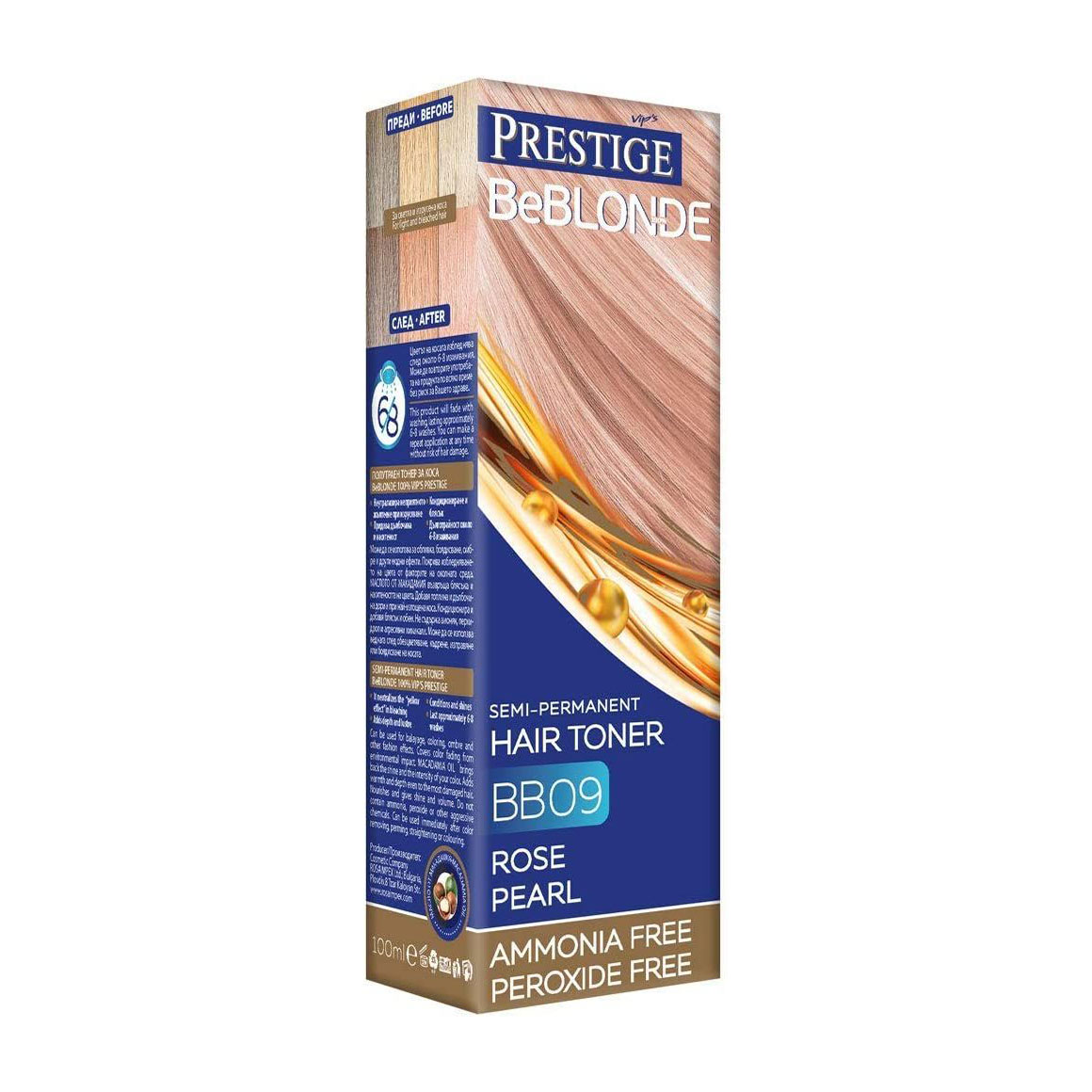 Безаміачний відтінковий бальзам для волосся Vip's Prestige BeBlond Semi-Permanent Hair Toner BB09 Rose Pearl, 100 мл
